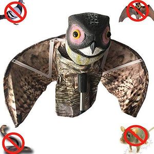 Lutte antiparasitaire oiseaux 111,8 cm faux hibou leurre hibou statue oiseau répulsif étanche extérieur simulé tissu outil suspendu conduite ciel parasite pour jardin Fram Lawn Protector