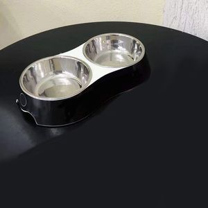 Bol pour chien noir pour animaux de compagnie bols en céramique pour chiot chat mangeoire de stockage de nourriture d'eau Luxurys Designers bols à lettres fournitures pour animaux de compagnie D2203303Z