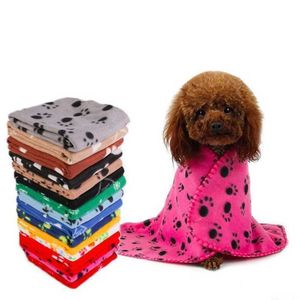 Couverture pour animaux de compagnie petite patte empreinte serviette chat chien polaire doux plus chaud belles couvertures lits coussin tapis chiens tapis couverture 22 couleurs livraison gratuite