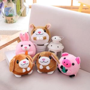 Animal de compagnie rebondissant saut dessin animé Pig Dog Dol Doll Touet USB Electric Plush Batting Sing Mignon Toys for Children Kids 240401