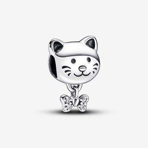 Pet Cat Bow Charm Pandoras 925 Sterling Silver Luxury Charm Set Bracelet Fabrication de perles Charms Designer Collier Pendentif Boîte originale TOP qualité Usine en gros