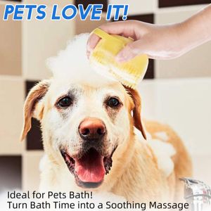 Animaux Chien Toilettage Shampooing Masseur Brosse Salle De Bains Chiot Chat Bain Gants De Massage Doux Sécurité Silicone Accessoires pour Chiens Chats Outils Mascotas Produits