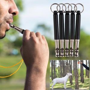 Pet Dog Training Whistles Two-tone Ultrasonic Flute Stop Barking Ultrasonic Sound Repeller Cat Trainings Keychain with Lanyard Strap