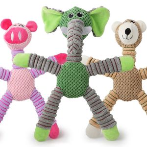 Jouets en peluche pour animaux de compagnie, dessin animé, éléphant, cochon, ours, à mâcher, morsure sonore grinçante, jouet amusant pour chien, grande taille