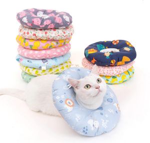 Collares protectores para mascotas Donut Neck Cone Anti lamiendo / Anillo para morder para perros Gato Mascotas suaves Gatito Cachorro Collar de recuperación Cordón ajustable XS S M L