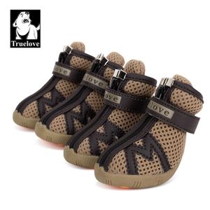 Chaussures de protection pour animaux de compagnie Truelove Mesh Fabric Dog Shoes Pet Dog Boots Waterproof Reflective Robust Anti-Slip Sole Skid-Proof Outdoor for Small Dog S5911 230614