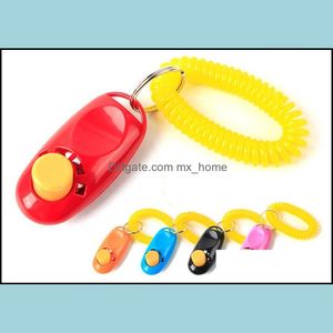 Herramienta de entrenamiento para mascotas Control remoto portátil Animal Perro Botón Clicker Sonido Entrenador Control Banda de muñeca Accesorio Drop Entrega 2021 Obediencia Suppli