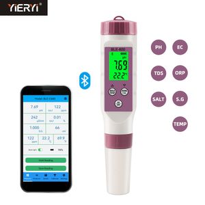 PH Meters 7 in 1 Temp ORP EC TDS Salinity S.G PH Meter Online Blue Tooth Water Quality Tester APP Control for Drinking Laboratory Aquarium 230809