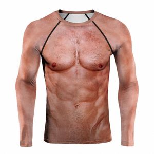 Fantasy Summer Muscle T-shirt Hommes Tops de couleur chair Casual Lâche Streetwear 3D Imprimé Tee Sport T-shirts Blouse surdimensionné a8We #