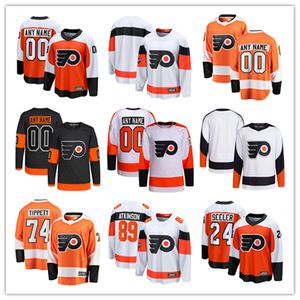 Philadelphia Flyers personalizados camisetas de hockey 11 Travis Konecny 74 Owen Tippett 14 Sean Couturier 89 Cam Atkinson 24 Nick Seeler 44 Nicolas Deslauriers 79 Carter Hart