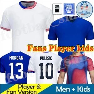 Jugador de fanáticos 2024 Rose Lavelle Pulisic 24 25 Jerseys de fútbol Uswnt Megan Rapinoe Trinity Rodman Alex Morgan Team USAS Alex Morgan Lindsey Horan Sophia Smith Mallory