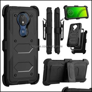 Téléphone Aessories Téléphones portables Aessorieshybrid 2 en 1 Armor Cases Étui de protection Er pour Moto Motorola Power Supra E6 G7 Play Z4 Force X4 G5