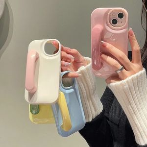 Funda de teléfono con manija de puerta cortada creativa, divertida para iPhone 14, 11, 13 Pro Max, funda de silicona suave japonesa para niñas, Capa Friend 231104