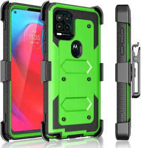 Coques de téléphone pour Motorola G4 G5 G6 G7 G8 G9 E4 E5 E6 PLUS PLAY EDGE 30 PRO PLUS avec 3 couches résistantes aux chocs anti-chute clip ceinture béquille Defender housse de protection