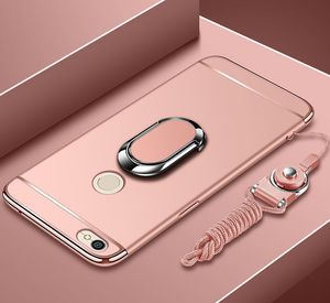 Cas de téléphone pour Xiaomi Mi 6 5x A1 Remarque 3 casage Couvercle du disque dur 3 en 1 xiomi mi mix 2 2S max 3 pro boîtier avec bague de doigt métallique