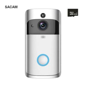 Téléphone Sacam Intelligent Video Door Door Sabell Wireless Home WiFi Security Camera Service Cloud Free 8G SD Card Twoway Conversation Night Vis