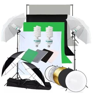 FreeShipping Photo Studio LED Softbox Parapluie Kit d'éclairage Support de fond Support 4 couleurs Toile de fond pour photographie vidéo Prise de vue Cvpjn