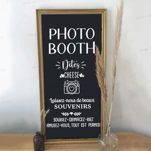 Photobooth Sign vinilo Borad pegatinas Souvenirs fotos calcomanías boda cumpleaños fiesta decoración francés Mariage murales arte