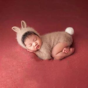 Photographie 1 ensemble Tricoted Baby Hat Rober Set Newborn Photography Props tenue Infants Photo Shooting Clothing