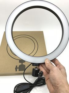 Fotografie LED Selfie Ring Light 16 / 26cm Three-Speed ​​Trapess Lighting Dimbaar met Cradle Head voor Make-up Video Live Studio