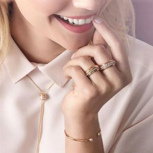 PIAGE serie de posesión de anillos ROSE extremadamente plata de ley chapada en oro de 18 quilates Joyería de lujo anillos de diseñador de marca de boda giratorios 2853