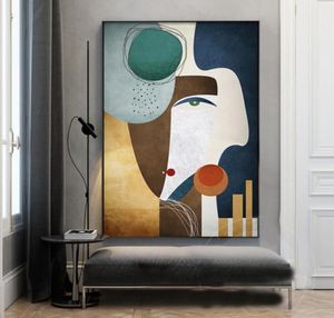 Picasso Impressionniste Color Line personnage art toile peinture Affiche abstraite et imprimé image d'art mural pour le salon Home Dec9328893