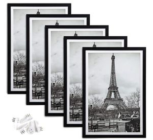 Cadre photo affichage galerie montage mural Photo artisanat étui décorations pour la maison noir blanc 4 tailles pour choisir