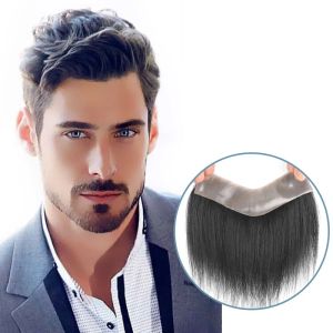 Piece la peluca de cabello de cabello negro y negro de los hombres latang para hombres con pérdida de cabello y cabello blanco