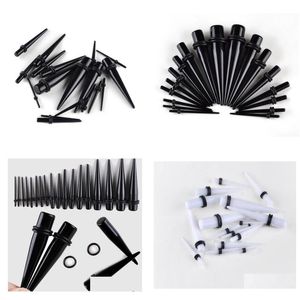 Kits de perforación 18 unids / set 1.610 mm Tapones acrílicos Tapones para los oídos Kit de estiramiento para mujeres Hombres Joyería corporal Estilo punk Entrega de gota He Dhdxe