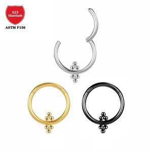 Piercing Tragus Cartilage Earrings Industrial Titanium Diaphragm G23 Clicker Nose Ring Charming Women Helix Labret Body Jewelry