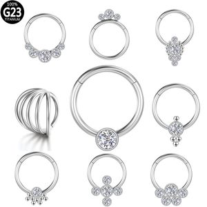 Piercing Tragus pendientes tabique titanio anillos para la nariz Industrial G23 hélice Clicker mujeres bola Sexy cartílago Labret joyería del cuerpo