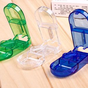 Pill Cutter Splitter Half Storage Compartment Box Medicina Tablet Holder Home Store Cajas 3 colores LX5066