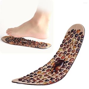 Almohada 1 par de plantillas ortopédicas para masaje de pies reflexología acupuntura alivio del dolor terapia masajeador zapatos pies caminar piedra