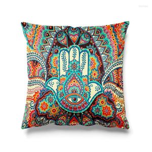 Almohada 18 '' X Hamsa Mano de Fátima Fundas de tiro Fundas de almohada para dormitorio Sala de estar Decoración del hogar 45 cm