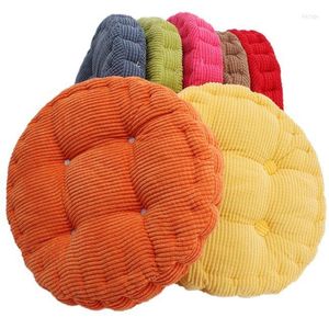 Oreiller 36 38 cm forme ronde coussin de chaise à carreaux plus épais doux lavable coton siège coloré décor à la maison tapis de sol