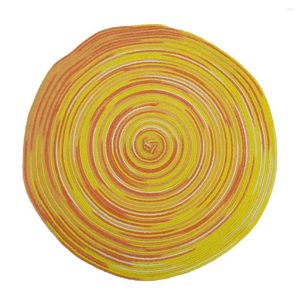 Almohada 4PCS Manteles individuales Teñidos de satén Multicolor Manteles de mesa de comedor Ollas y tazones Utensilios de cocina para el día del hogar (naranja)