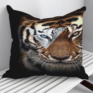 Almohada Angry Tiger Art Poster, funda de almohada para sofá, decoración del hogar, 45 45cm 40 40cm, funda de almohada de regalo, Cojines Drop