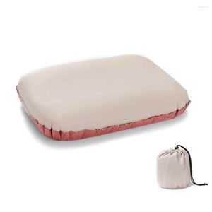 Almohada Camping 3D Cómoda Esponja Inflable Ultraligero Espuma de memoria Dormir Viaje al aire libre Cuello Proteger