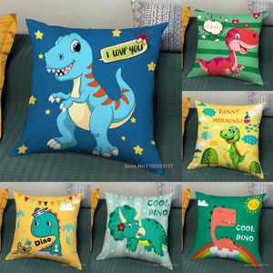 Oreiller dessin animé dinosaure enfant taie d'oreiller drôle abstrait maison canapé bureau décoration couverture en gros