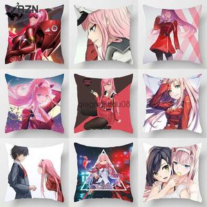 Almohada estuche anime querida en la cubierta de decoración de la habitación de Franxx Kawaii cero dos 02 chicas de niña decoración del hogar cojín cojines al por mayor HKD230817