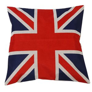 Funda de almohada Estilo vintage británico Bandera de Union Jack Funda de almohada Promoción 2638