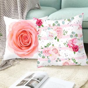 Funda de almohada Cojín de sofá decorativo lindo Funda de almohada de plumas rosa Funda de cama Decoración para el hogar Coche