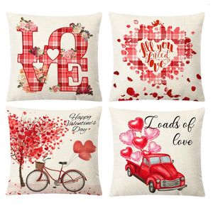 Taie d'oreiller romantique saint valentin décoration taie d'oreiller poupée sans visage ballon housse de coussin lin chaise jeter cas