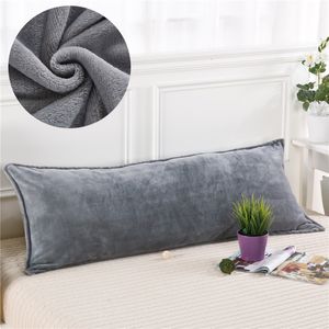 Taie d'oreiller en flanelle de couleur unie, longue, douce et confortable, pour adultes, Double amoureux, housse de couchage, literie, taie d'oreiller, 230909