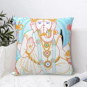 Almohada Chaturthi Funda de tiro Hindú India Dios Dioses Ganesh Hogar Sofá Silla Impresión Decorativa Abrazo Funda de almohada