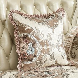 Couvertures brodées en tissu Chenille, oreiller, couverture de luxe décorative pour la maison, magasin Floral classique