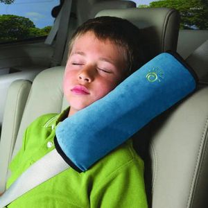 Almohada Fundas de hombro para coche para niños Cinturón de seguridad de felpa de dibujos animados Lindo bebé y almohadas Cinturones Asientos de posicionamiento para dormir
