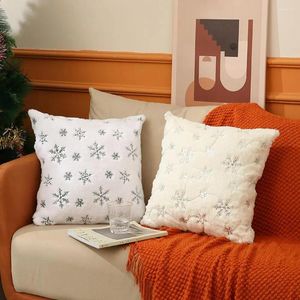 Pillow Christmas Pillowcase Festival Cover Sparling Snowflake Sequin Covers para una decoración festiva para el hogar sofá elegante