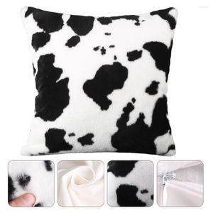 Cubiertas de almohadas cubiertas de la funda de almohada de vaca pelusa cuadrada manchas de piel impresa cutas vacas mancha animal granja decorativa x18