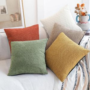 Cubierta de almohada boras florales estuche cuadrado algodón gris de marfil amarillo 45x45cm decoración del hogar sofá 18 